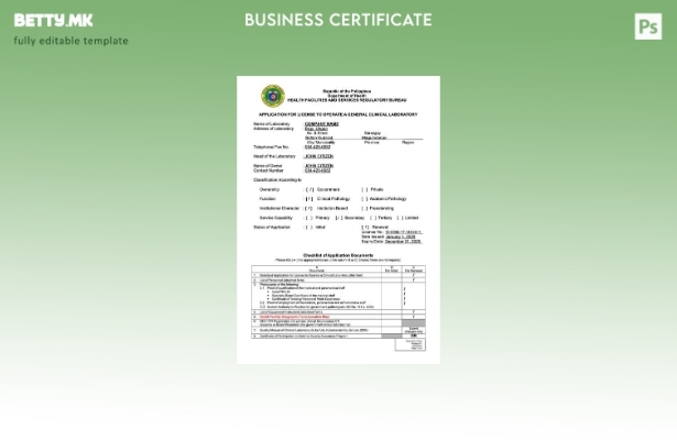 Модерен стил Филипинска апликација за лиценца за работа со шаблон за Word и PDF